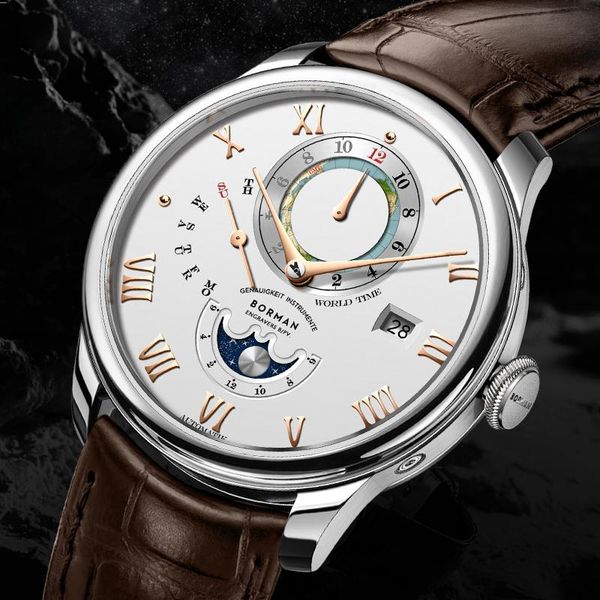 wristwatches switzerland borman automatic mechanical men's watches waterproof sapphire moon phase multi-function leather bm3537, Slivery;brown
wristwatches switzerland borman automatic mechanical men's watches waterproof sapphire moon phase multi-function leather bm3537, Slivery;brown