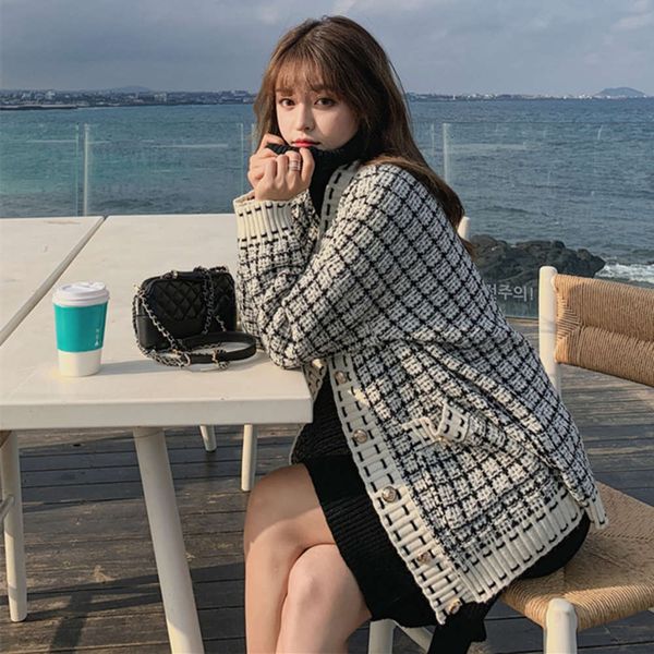 women's jackets coats net red knitting cardigan year early autumn loose small fragrance sweater coat female 81f4, Black;brown
women's jackets coats net red knitting cardigan year early autumn loose small fragrance sweater coat female 81f4, Black;brown