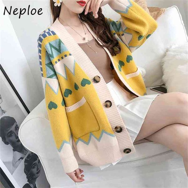 geometric patchwork sweater fresh sweet fashion panelled cardigan women autumn chic button loose knit femme jacket 210422, White;black
geometric patchwork sweater fresh sweet fashion panelled cardigan women autumn chic button loose knit femme jacket 210422, White;black