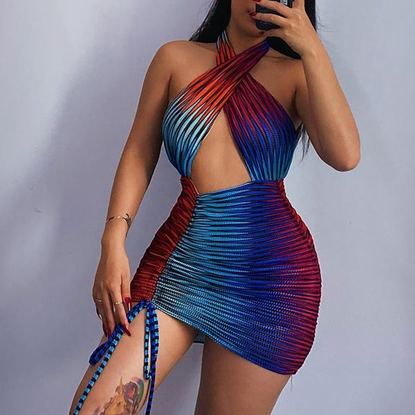 casual dresses women hollow bandage cross halter dress fashion slim sleeveless clothing street lady trend mini 2021, Black;gray
casual dresses women hollow bandage cross halter dress fashion slim sleeveless clothing street lady trend mini 2021, Black;gray