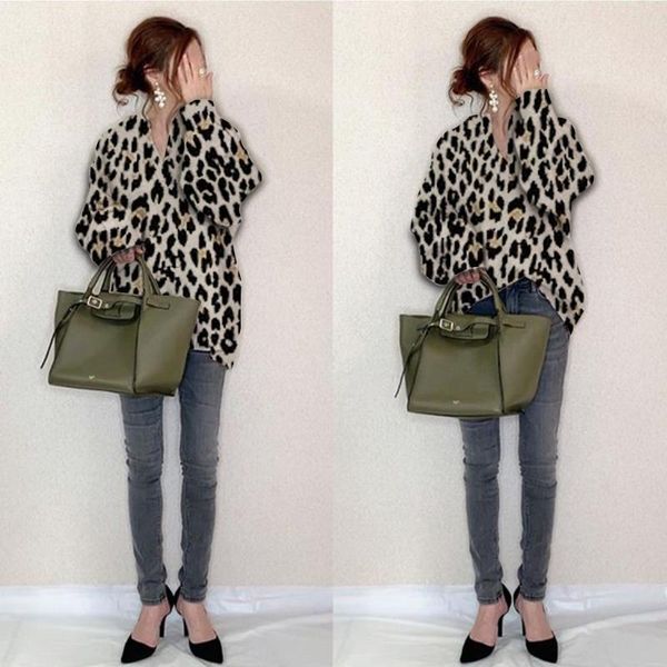 women's blouses & shirts sweater women autumn winter leopard printed knitted long sleeve retro 2021 casual style pullover jumpers fema, White
women's blouses & shirts sweater women autumn winter leopard printed knitted long sleeve retro 2021 casual style pullover jumpers fema, White
