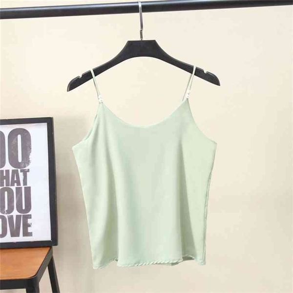 spring summer women's tank solid color silk ladies sling female vest clothes women 210507, White
spring summer women's tank solid color silk ladies sling female vest clothes women 210507, White