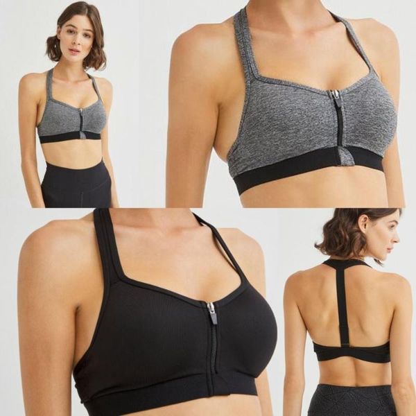 women sport bras zipper fitness bra high impact yoga naked feel sports soft crop workout comfortable black gray gym clothing, White;black
women sport bras zipper fitness bra high impact yoga naked feel sports soft crop workout comfortable black gray gym clothing, White;black