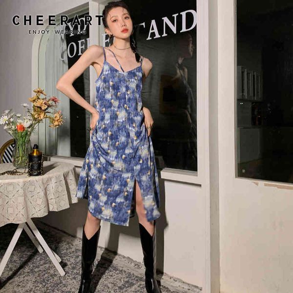 oil painting blue spaghetti strap summer dress v neck split long midi cami tube fashion designer clothes 210427, Black;gray
oil painting blue spaghetti strap summer dress v neck split long midi cami tube fashion designer clothes 210427, Black;gray