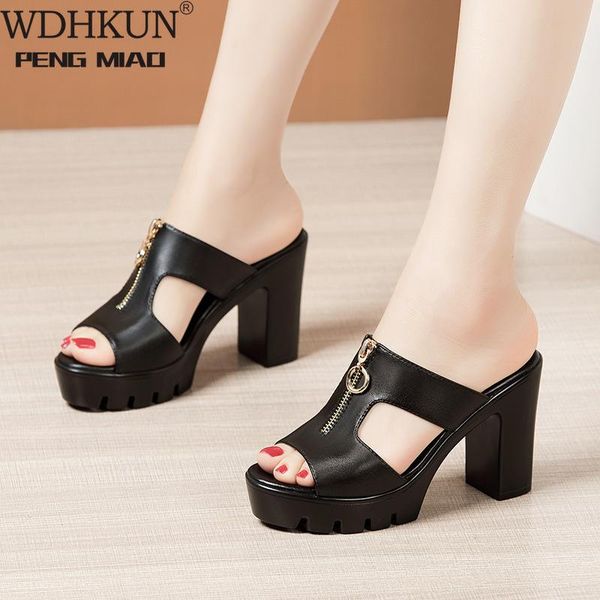 slippers plus size 32-43 high heels women platform shoes summer 2021 block heel leather slides ladies office, Black
slippers plus size 32-43 high heels women platform shoes summer 2021 block heel leather slides ladies office, Black