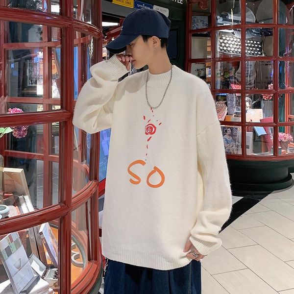 men's sweaters sweater men autumn winter mock neck oversize couple streetwear hip hop 2021 male printed thick warm knittwear, White;black
men's sweaters sweater men autumn winter mock neck oversize couple streetwear hip hop 2021 male printed thick warm knittwear, White;black
