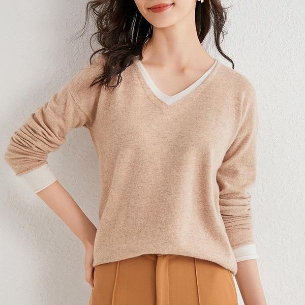women's sweaters winter sweater double v-neck long sleeve 100% wool knitted women pullover female clothing pull femme jumper, White;black
women's sweaters winter sweater double v-neck long sleeve 100% wool knitted women pullover female clothing pull femme jumper, White;black