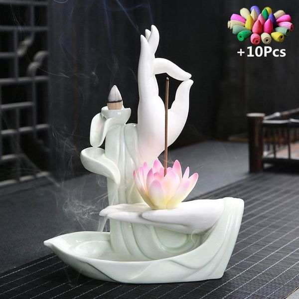 fragrance lamps gift 10cones white ceramic censer buddha hand backflow lotus incense stick holder dragon zen ganesha crockery
fragrance lamps gift 10cones white ceramic censer buddha hand backflow lotus incense stick holder dragon zen ganesha crockery