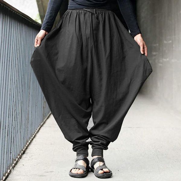 men's pants plus size men cotton linen wide leg harem loose casual trousers leisure holiday beach cargo moletom masculino, Black
men's pants plus size men cotton linen wide leg harem loose casual trousers leisure holiday beach cargo moletom masculino, Black