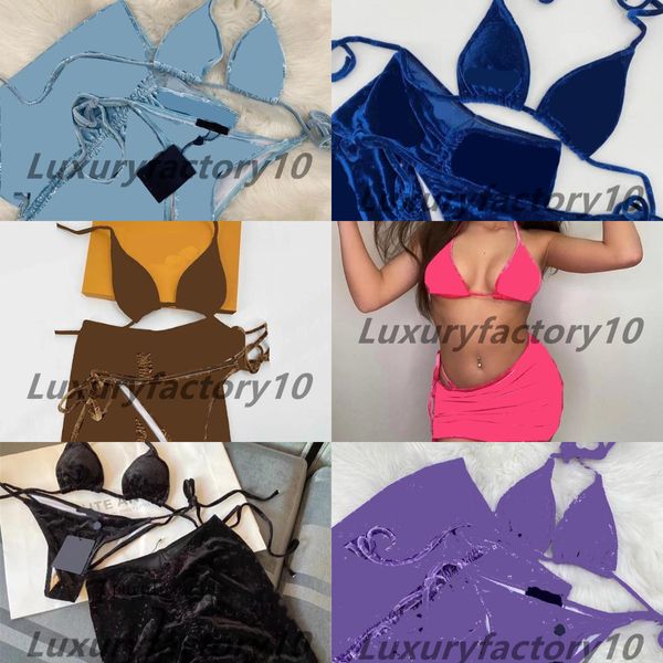 women velvet designer swimwear fashion 3 pieces strap bikinis set holiday personality charm girls trendy swimsuit
women velvet designer swimwear fashion 3 pieces strap bikinis set holiday personality charm girls trendy swimsuit