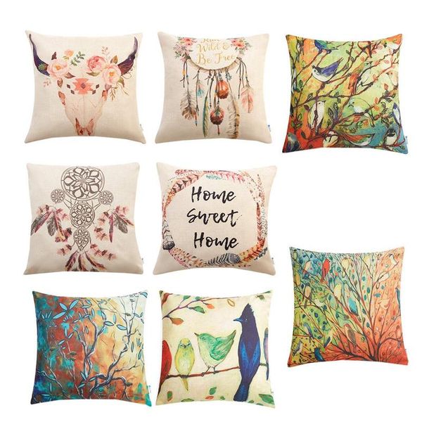 pillow 8pcs case : 4pcs bohemide style dreamcatcher with oil painting vivid birds stands on trees branch decorative throw p
pillow 8pcs case : 4pcs bohemide style dreamcatcher with oil painting vivid birds stands on trees branch decorative throw p