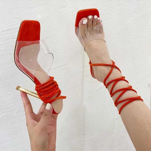 dress shoes lace clear pvc upper summer sandals square toe metal thin high heel for girls cross strap suede fresh color, Black
dress shoes lace clear pvc upper summer sandals square toe metal thin high heel for girls cross strap suede fresh color, Black