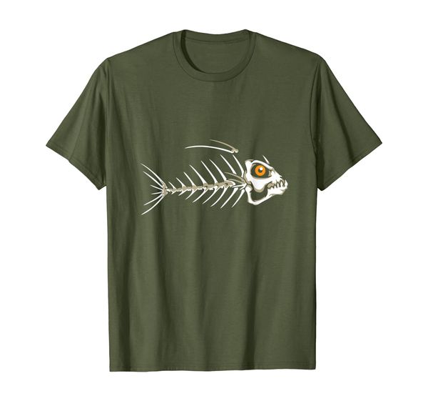 fish skeleton bones t-shirt, White;black 
fish skeleton bones t-shirt, White;black