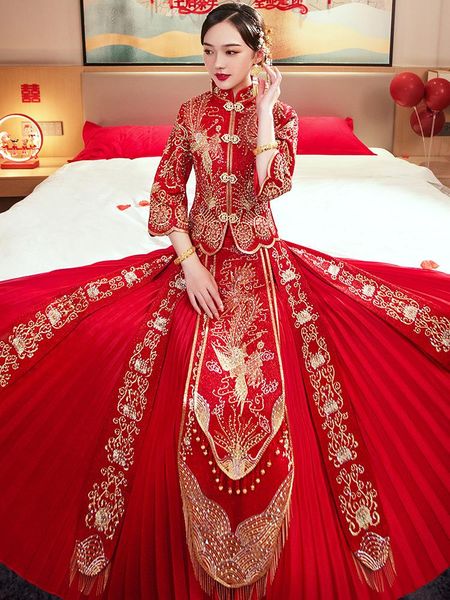 ethnic clothing summer seven points sleeve marry clothes embroidery cheongsam chinese traditional bride groom wedding dress qip, Red
ethnic clothing summer seven points sleeve marry clothes embroidery cheongsam chinese traditional bride groom wedding dress qip, Red