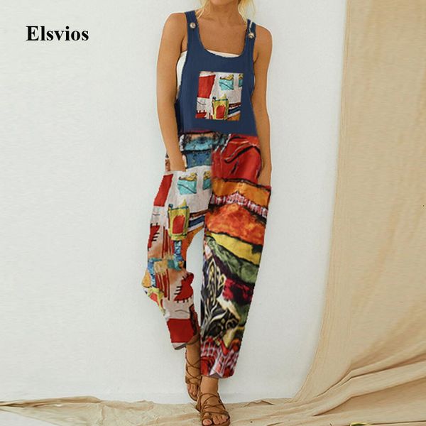 women's jumpsuits & rompers 2021 summer casual pocket loose jumpsuit overalls fashion vintage printed women playsuit sleevele, Black;white
women's jumpsuits & rompers 2021 summer casual pocket loose jumpsuit overalls fashion vintage printed women playsuit sleevele, Black;white
