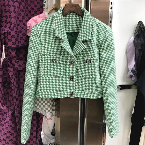 women's jackets fall winter vintage houndstooth tweed jacket coat women small fragrance woolen coats elegant short outwear crop, Black;brown
women's jackets fall winter vintage houndstooth tweed jacket coat women small fragrance woolen coats elegant short outwear crop, Black;brown