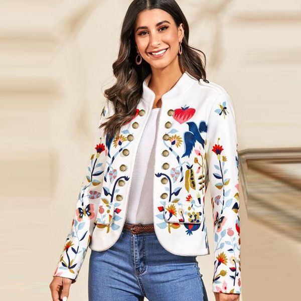 women's jackets women retro floral printed ladies double breasted bomber outwear spring autumn office lady long sleeve slim fit coats, Black;brown
women's jackets women retro floral printed ladies double breasted bomber outwear spring autumn office lady long sleeve slim fit coats, Black;brown