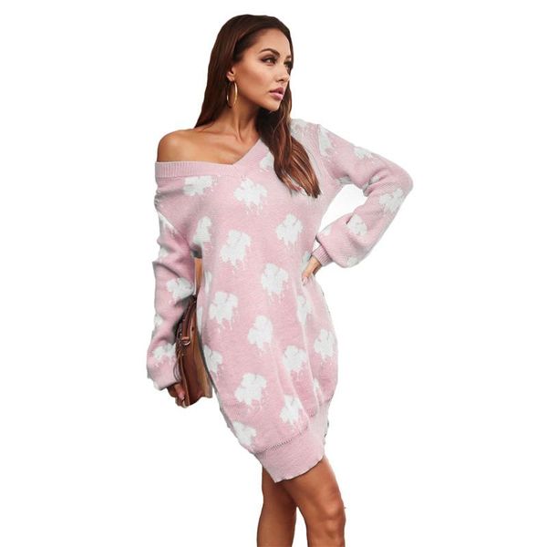 casual dresses european american autumn winter knitted sweater dress women fashion printed v-neck lantern sleeve loose female lr1835, Black;gray
casual dresses european american autumn winter knitted sweater dress women fashion printed v-neck lantern sleeve loose female lr1835, Black;gray