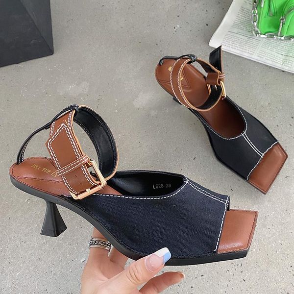 sandals women 2021 ladies high heels shoes fashion summer square peep toe slides female buckle strap pumps, Black
sandals women 2021 ladies high heels shoes fashion summer square peep toe slides female buckle strap pumps, Black