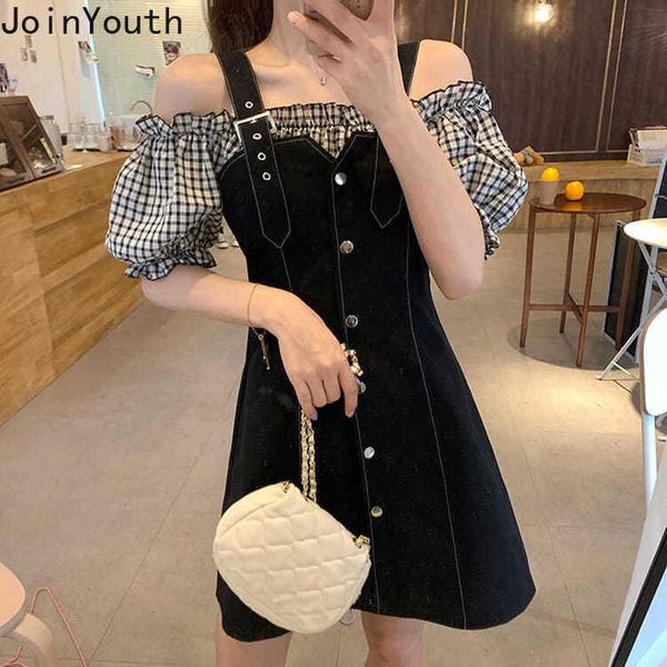 joinyouth women dress korean off shoulder ladies plaid dresses puff sleeve robe sweet patchwork fake two piece vestido de mujer casual, Black;gray
joinyouth women dress korean off shoulder ladies plaid dresses puff sleeve robe sweet patchwork fake two piece vestido de mujer casual, Black;gray