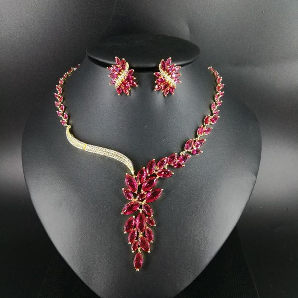 earrings & necklace 2021 fashion elegant red zircon earring set wedding bride banquet dress formal dinner jewelry, Silver
earrings & necklace 2021 fashion elegant red zircon earring set wedding bride banquet dress formal dinner jewelry, Silver