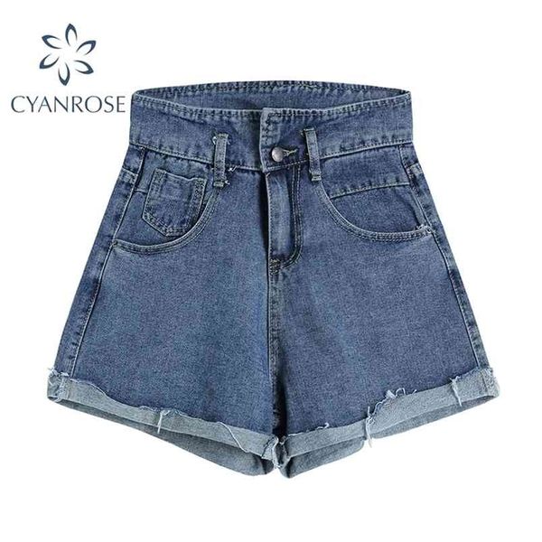 womens high waist denim shorts pants casual washed crop blue wide leg jeans female retro summer loose pocket clothes mujer 210515
womens high waist denim shorts pants casual washed crop blue wide leg jeans female retro summer loose pocket clothes mujer 210515