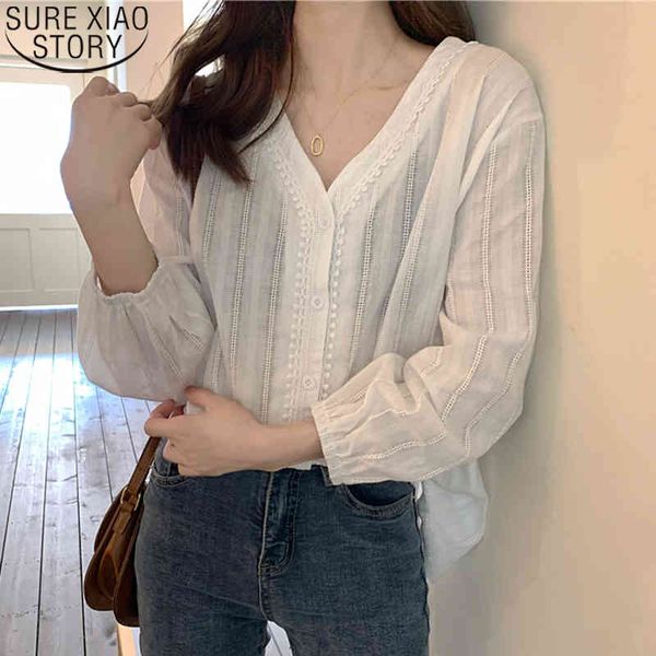 casual puff sleeve loose cardigan women cotton shirts with lace womens and blouses v-neck korean clothing 10914 210417, White
casual puff sleeve loose cardigan women cotton shirts with lace womens and blouses v-neck korean clothing 10914 210417, White