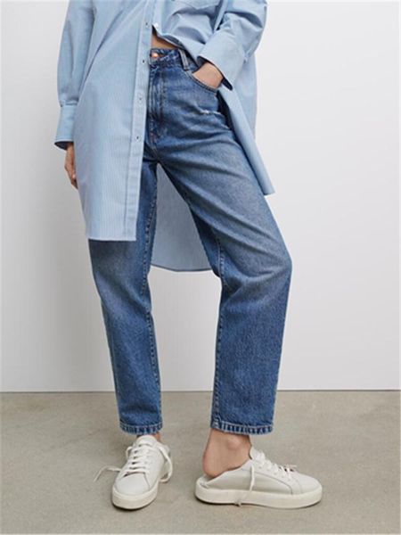 european and american style 2021 summer women's clothing retro fashion high waist loose comfortable jeans trendy, Blue
european and american style 2021 summer women's clothing retro fashion high waist loose comfortable jeans trendy, Blue