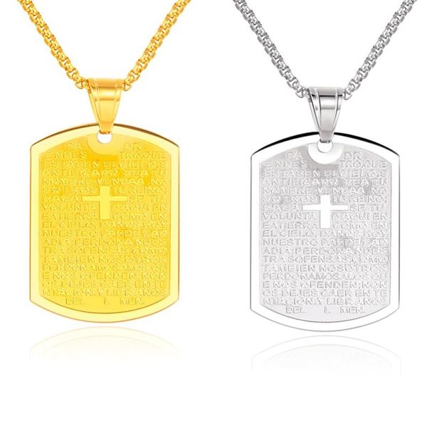 pendant necklaces arrival 316l titanium steel gold catholic scripture necklace religious jewelry christmas gift, Silver
pendant necklaces arrival 316l titanium steel gold catholic scripture necklace religious jewelry christmas gift, Silver