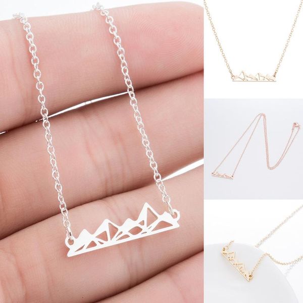 pendant necklaces fashion girl necklace cute hollow geometric personality snow mountain clavicle chain origami hanging, Silver
pendant necklaces fashion girl necklace cute hollow geometric personality snow mountain clavicle chain origami hanging, Silver