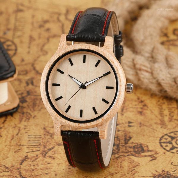 wristwatches men's black genuine leather band nature wood bamboo watches creative light arce quartz wristwatch for women reloj de mader, Slivery;brown
wristwatches men's black genuine leather band nature wood bamboo watches creative light arce quartz wristwatch for women reloj de mader, Slivery;brown