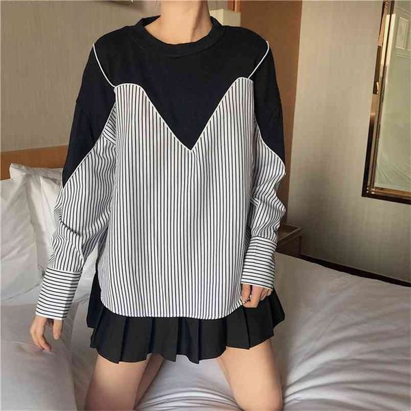 women's long-sleeved shirt spring autumn o-neck loose patchwork shirts korean two-piece woman wild female small fresh pl021 210506, White
women's long-sleeved shirt spring autumn o-neck loose patchwork shirts korean two-piece woman wild female small fresh pl021 210506, White