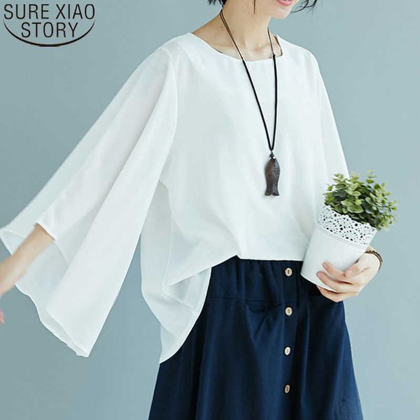 summer solid fashion korean cotton and linen loose blouses women female irregular flare sleeves blouse clothes 9426 210527, White
summer solid fashion korean cotton and linen loose blouses women female irregular flare sleeves blouse clothes 9426 210527, White