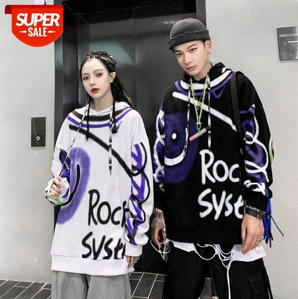 street fashion loose graffiti letter printed sweater hip-hop high smiley print pullover men #3t5e, Black
street fashion loose graffiti letter printed sweater hip-hop high smiley print pullover men #3t5e, Black