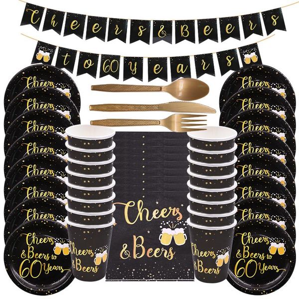 black gold disposable tableware set party decoration 30th 40th 50th 60th paper plate cups napkins birthday banner supplies dinnerware
black gold disposable tableware set party decoration 30th 40th 50th 60th paper plate cups napkins birthday banner supplies dinnerware
