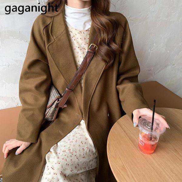 gaganight elegant women long trench coat autumn winter fashion loose office lady chic coats outwear korean solid women's wool & blends, Black
gaganight elegant women long trench coat autumn winter fashion loose office lady chic coats outwear korean solid women's wool & blends, Black