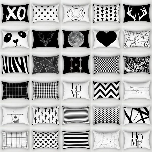 cushion/decorative pillow 30x50cm black & white waist pillows case modern nordic geometric print cushion livingroom sofa bed decorative
cushion/decorative pillow 30x50cm black & white waist pillows case modern nordic geometric print cushion livingroom sofa bed decorative