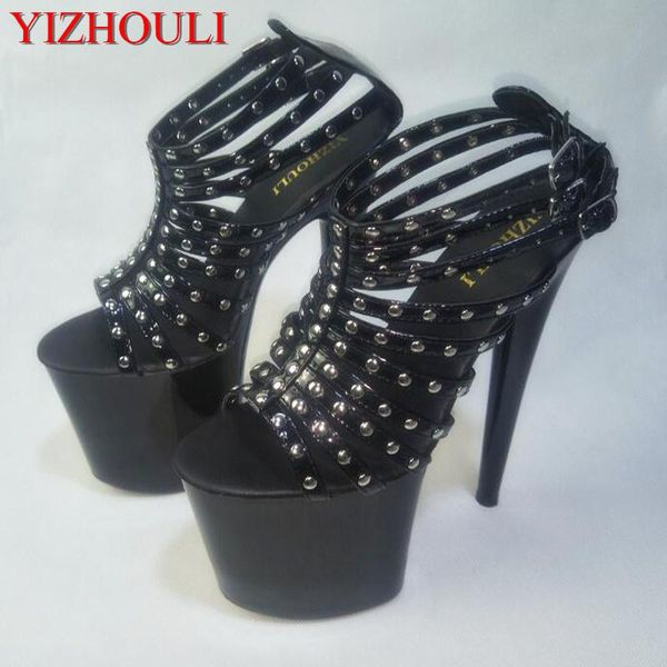 rivet decoration fashion, 20cm super high-heeled sandals dance performance inch wedding shoes, Black
rivet decoration fashion, 20cm super high-heeled sandals dance performance inch wedding shoes, Black