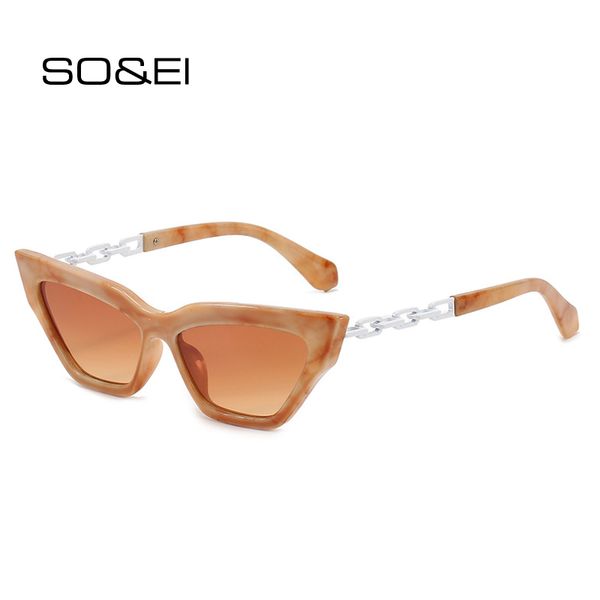 so & ei retro metal chain cat eye women sunglasses fashion gelee color glasses designer men color sunglasses uv400, Silver
so & ei retro metal chain cat eye women sunglasses fashion gelee color glasses designer men color sunglasses uv400, Silver