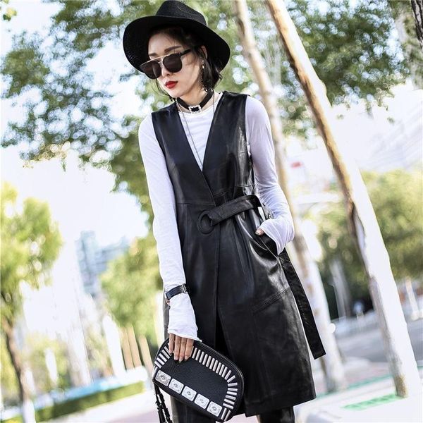 women's leather & faux black women genuine vest jackets summer fashion belt slim real lambskin long trench coat streetwear ladies
women's leather & faux black women genuine vest jackets summer fashion belt slim real lambskin long trench coat streetwear ladies