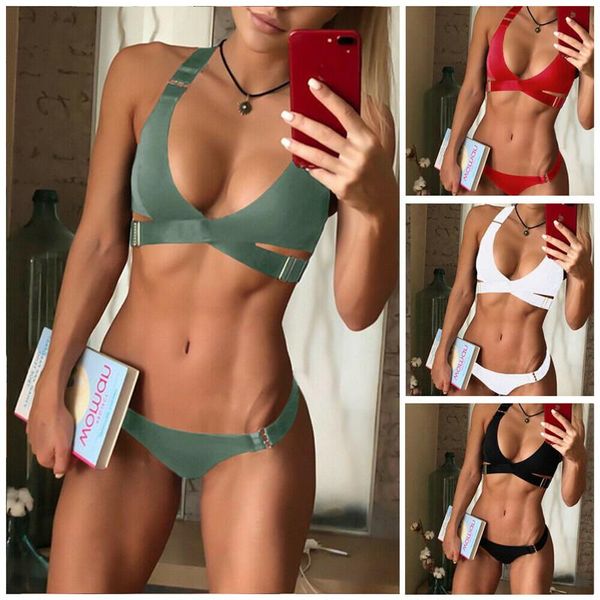 fashion casual slim solid women bikini set bandage push-up padded swimwear swimsuit bathing summer clothes for girls one-piece suits
fashion casual slim solid women bikini set bandage push-up padded swimwear swimsuit bathing summer clothes for girls one-piece suits