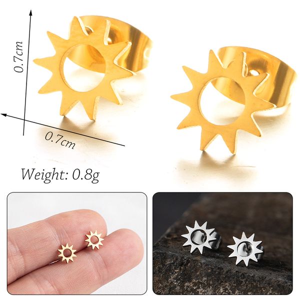 50pair small sun sunshine sunlight stud earrings cartilage piercing stainless steel minimalist geometric open circle triangle star heart cre, Golden;silver
50pair small sun sunshine sunlight stud earrings cartilage piercing stainless steel minimalist geometric open circle triangle star heart cre, Golden;silver