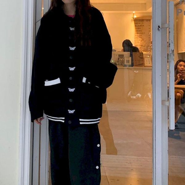 bomber jacket women baseball uniform 2021 spring and autumn all-match long-sleeved oversized jackets trip men's, Black;brown
bomber jacket women baseball uniform 2021 spring and autumn all-match long-sleeved oversized jackets trip men's, Black;brown