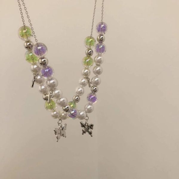 chokers 2021 vintage y2k stained glass bead butterfly pendant necklace for women metal fashion charms clavicle chain jewelry, Golden;silver
chokers 2021 vintage y2k stained glass bead butterfly pendant necklace for women metal fashion charms clavicle chain jewelry, Golden;silver