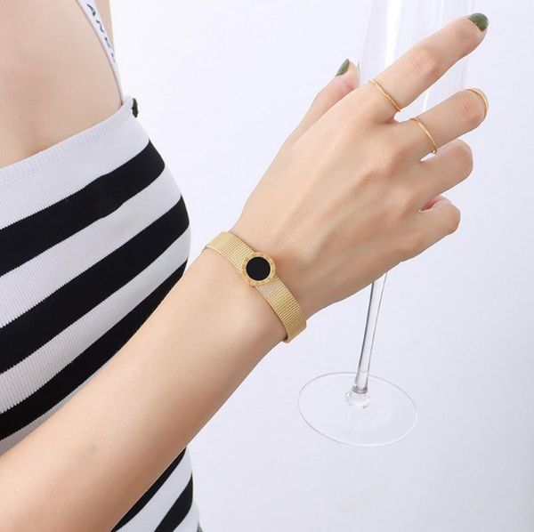 link, chain titanium steel bracelet for women personality vintage female's bracelets on hand roman numeral strap jewelry gift girlfrien, Black
link, chain titanium steel bracelet for women personality vintage female's bracelets on hand roman numeral strap jewelry gift girlfrien, Black