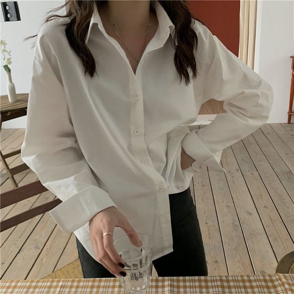 solid basic all-match stylish brief korean full-sleeved leisure sweet casual loose elegant women fashion shirts 210421, White
solid basic all-match stylish brief korean full-sleeved leisure sweet casual loose elegant women fashion shirts 210421, White