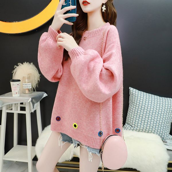 women's sweaters autumn winter sweater female pullover korean loose lantern sleeve set of sweet outside wear wild knitwear ladies, White;black
women's sweaters autumn winter sweater female pullover korean loose lantern sleeve set of sweet outside wear wild knitwear ladies, White;black