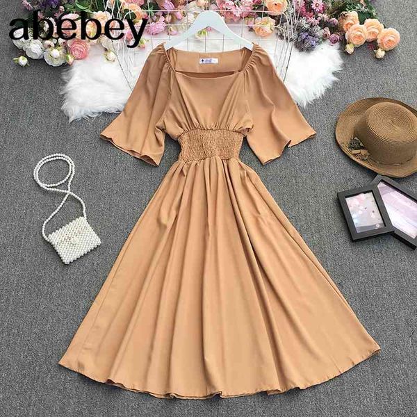 summer vintage fashion square collar flare sleeve dress high waist pleated waist mid-length a-line dress 210715, Black;gray
summer vintage fashion square collar flare sleeve dress high waist pleated waist mid-length a-line dress 210715, Black;gray