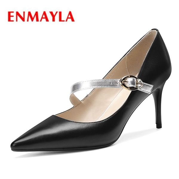 dress shoes enmayla genuine leather pointed toe casual buckle strap thin heels women sandalia feminina size 34-39 zyl2071, Black
dress shoes enmayla genuine leather pointed toe casual buckle strap thin heels women sandalia feminina size 34-39 zyl2071, Black