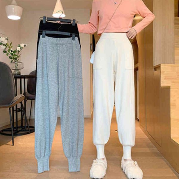 autumn winter women's high waist knitted harem pants all-match casual 210514, Black;white
autumn winter women's high waist knitted harem pants all-match casual 210514, Black;white